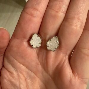 Kendra Scott Silver and White Earrings